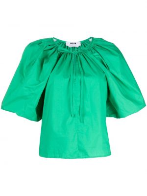 Памучна блуза Msgm зелено