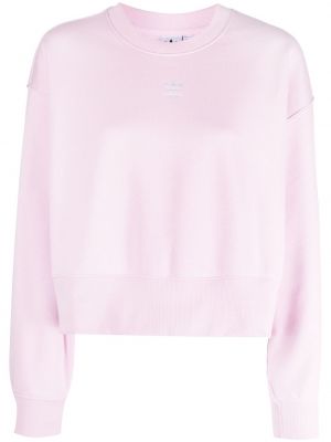 Haftowana bluza bawełniana Adidas różowa