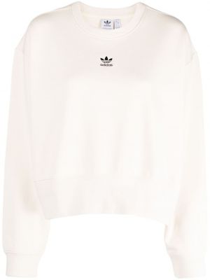 Wildleder sweatshirt mit stickerei aus baumwoll Adidas weiß