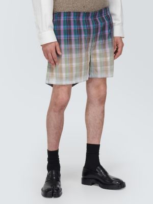 Bombažne kratke hlače s karirastim vzorcem Maison Margiela