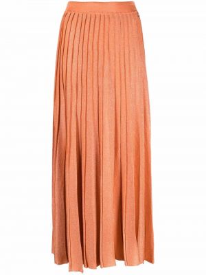 Plisované dlouhá sukně Patrizia Pepe oranžové