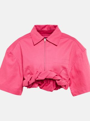 Памучна риза Jacquemus розово