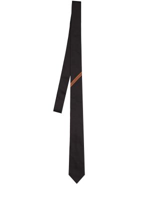 Žakárová hedvábná kravata Zegna černá