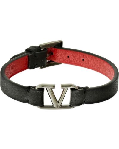 Leder armband Valentino Garavani schwarz