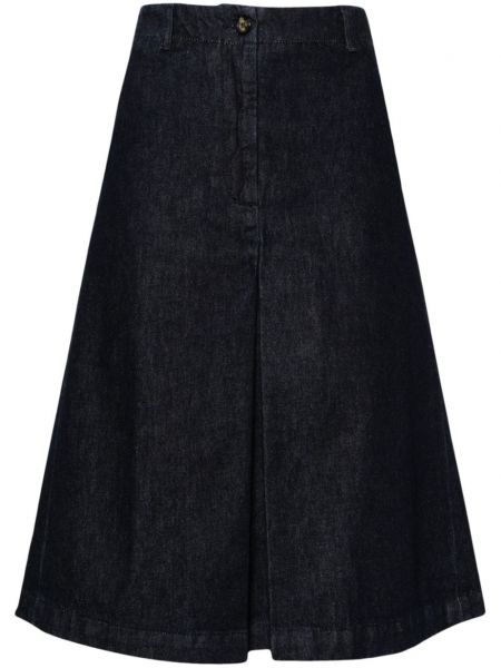 Plisované džínová sukně Dries Van Noten modré