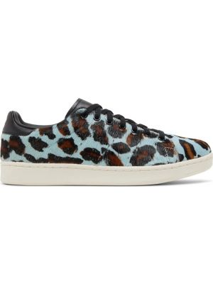 Леопардовые кроссовки Adidas Stan Smith синие