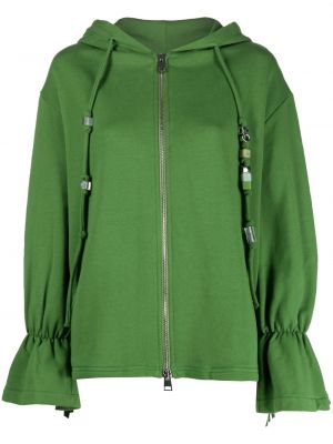 Kokvilnas kapučdžemperis ar bārkstīm Dondup zaļš