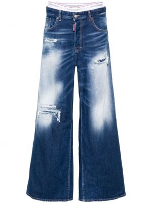Voľné priliehavé džínsy s nízkym pásom Dsquared2 modrá