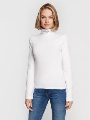 Dolčevita slim fit Calvin Klein Jeans bijela