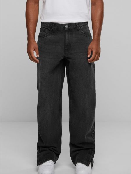 Priliehavé džínsy s rovným strihom Uc Men čierna