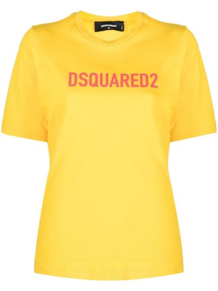 Tričko s potiskem Dsquared2 žluté