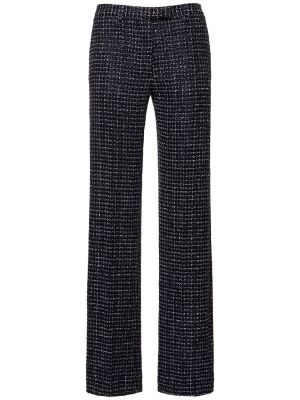 Pantaloni con paillettes a vita bassa in tweed Alessandra Rich