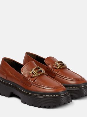 Nahast loafer-kingad Hogan pruun