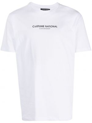Памучна тениска с принт Costume National Contemporary бяло