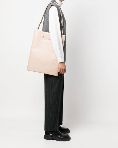 Leder shopper handtasche ohne absatz Maison Margiela beige