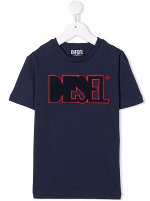 Brodert t-skjorte for jenter Diesel Kids blå