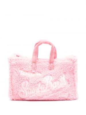 Fleecová taška s výšivkou Mc2 Saint Barth růžová