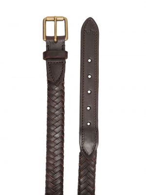 Pletený kožený pásek s přezkou Polo Ralph Lauren