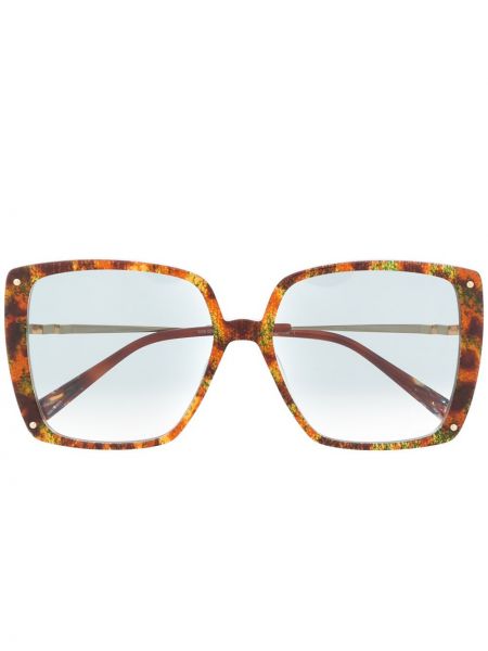 Oversize слънчеви очила с принт с абстрактен десен Missoni Eyewear кафяво