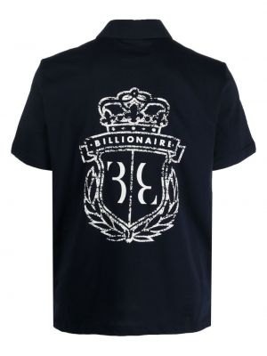 Kokvilnas polo krekls ar apdruku Billionaire zils