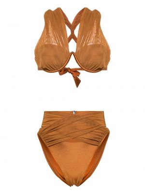 Bikini z siateczką Andrea Iyamah brązowy