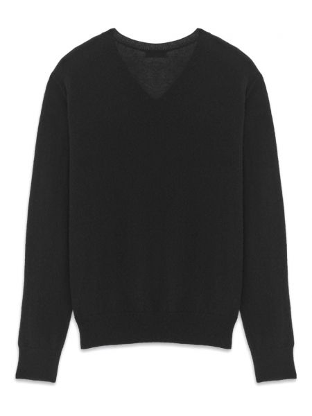 Kašmyro šilkinis megztinis Saint Laurent juoda