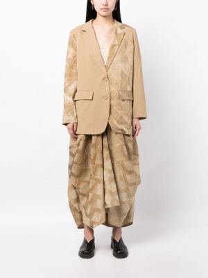 Drapované žakárové dlouhá sukně Uma Wang hnědé