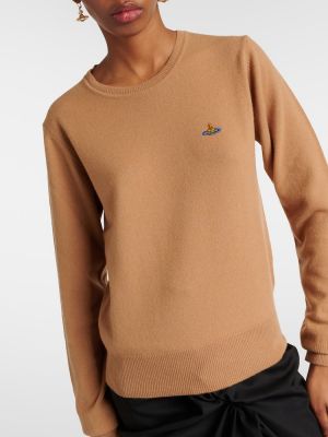 Sweter wełniany z kaszmiru Vivienne Westwood beżowy