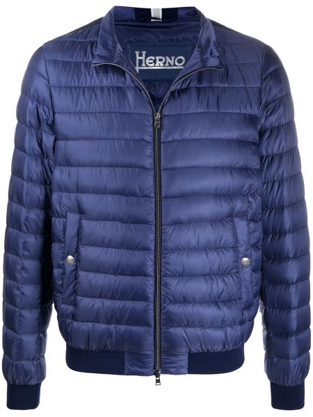 Páperová bunda na zips Herno modrá