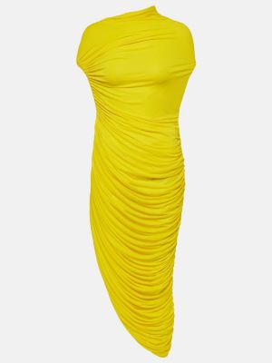 Sukienka midi z dżerseju Ferragamo żółta