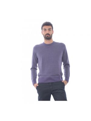 Sweter z okrągłym dekoltem Canali - fioletowy