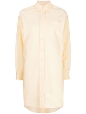 Рокля тип риза бродирана Kenzo жълто