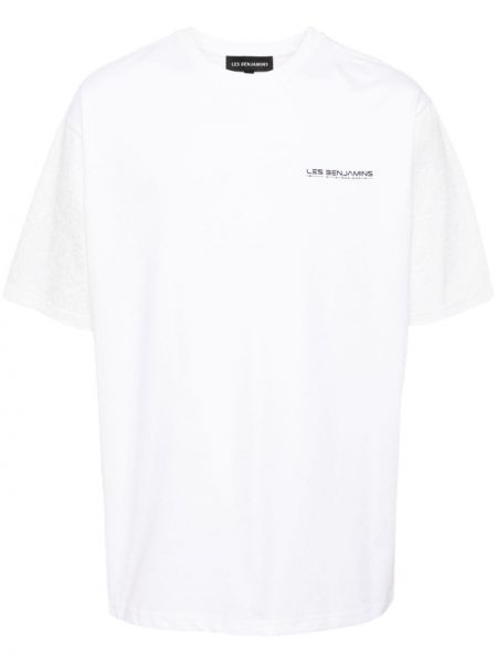 Raštuotas medvilninis marškinėliai Les Benjamins balta