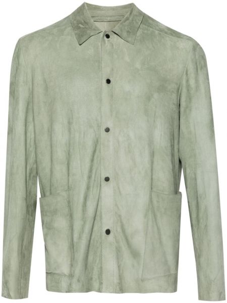 Košulja od brušene kože Salvatore Santoro zelena