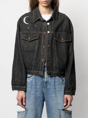 Džínová bunda s výšivkou A.n.g.e.l.o. Vintage Cult černá