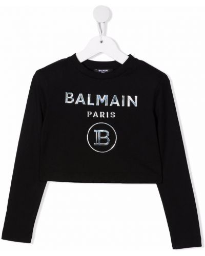 Trykt t-skjorte for jenter Balmain Kids svart