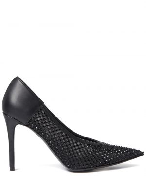 Полуотворени обувки с кристали Stella Mccartney черно