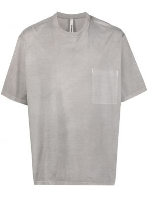 Bombažna majica z okroglim izrezom Attachment siva