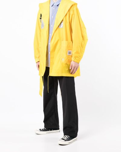 Atspindintis paltas su gobtuvu Fumito Ganryu geltona