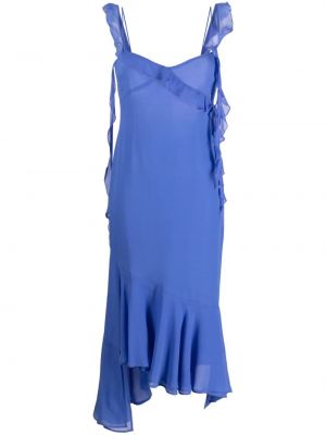 Asymetrické midi šaty The Andamane modré