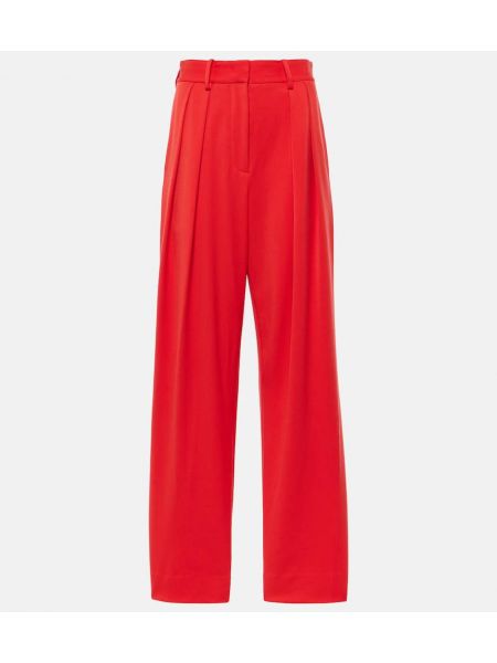 Pantalones bootcut plisados Staud rojo