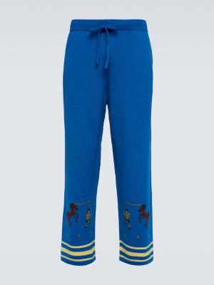 Vlněné sportovní kalhoty Bode modré