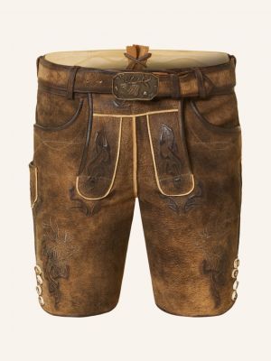 Spodnie skórzane Spieth & Wensky brązowe