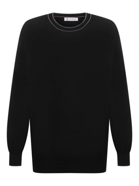 Хлопковый свитер Brunello Cucinelli черный