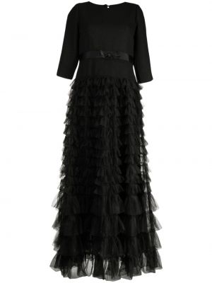 Sukienka wieczorowa z kokardką Edward Achour Paris czarna