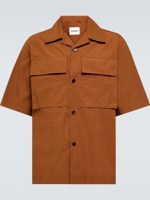 Medvilninė marškiniai Jil Sander ruda