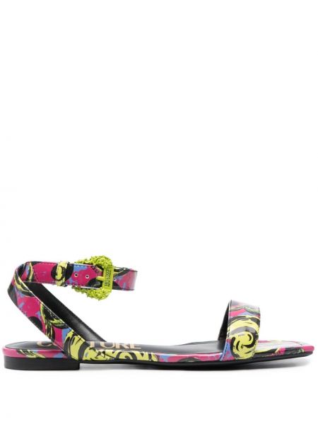 Sandale mit print Versace Jeans Couture pink