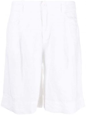 Leinen shorts ausgestellt mit plisseefalten Transit weiß