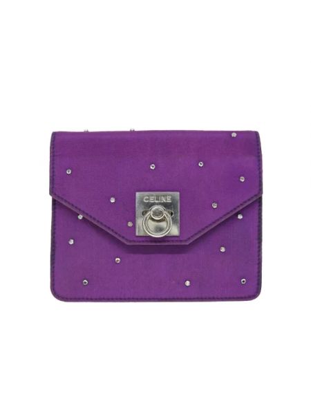 Jedwabna torba na ramię Celine Vintage fioletowa