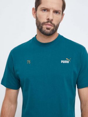 Бавовняна футболка з принтом Puma зелена